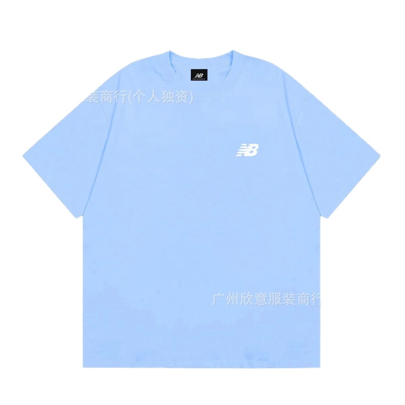 New Balance Classic Minimalist Style Light Blue Short-sleeve T-shirt