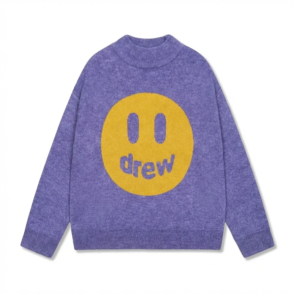 DREW Smiley Purple Sweater