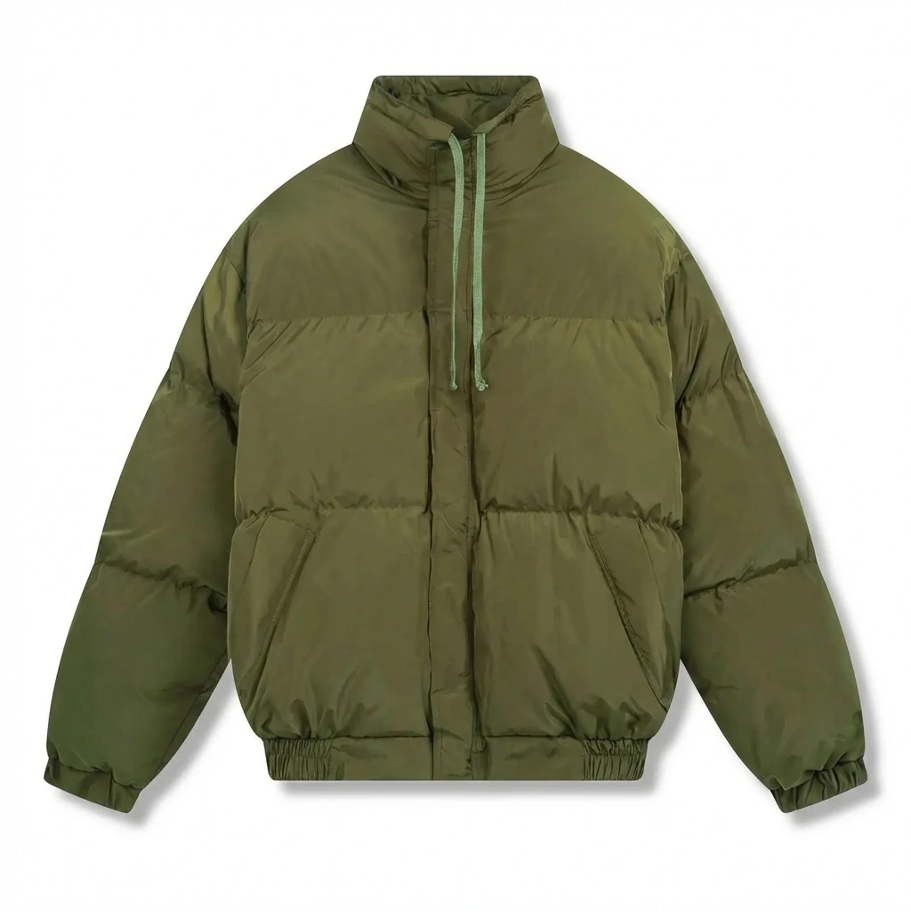 ESSENTIALS Minimalist Style Olive Green Cotton Jacket