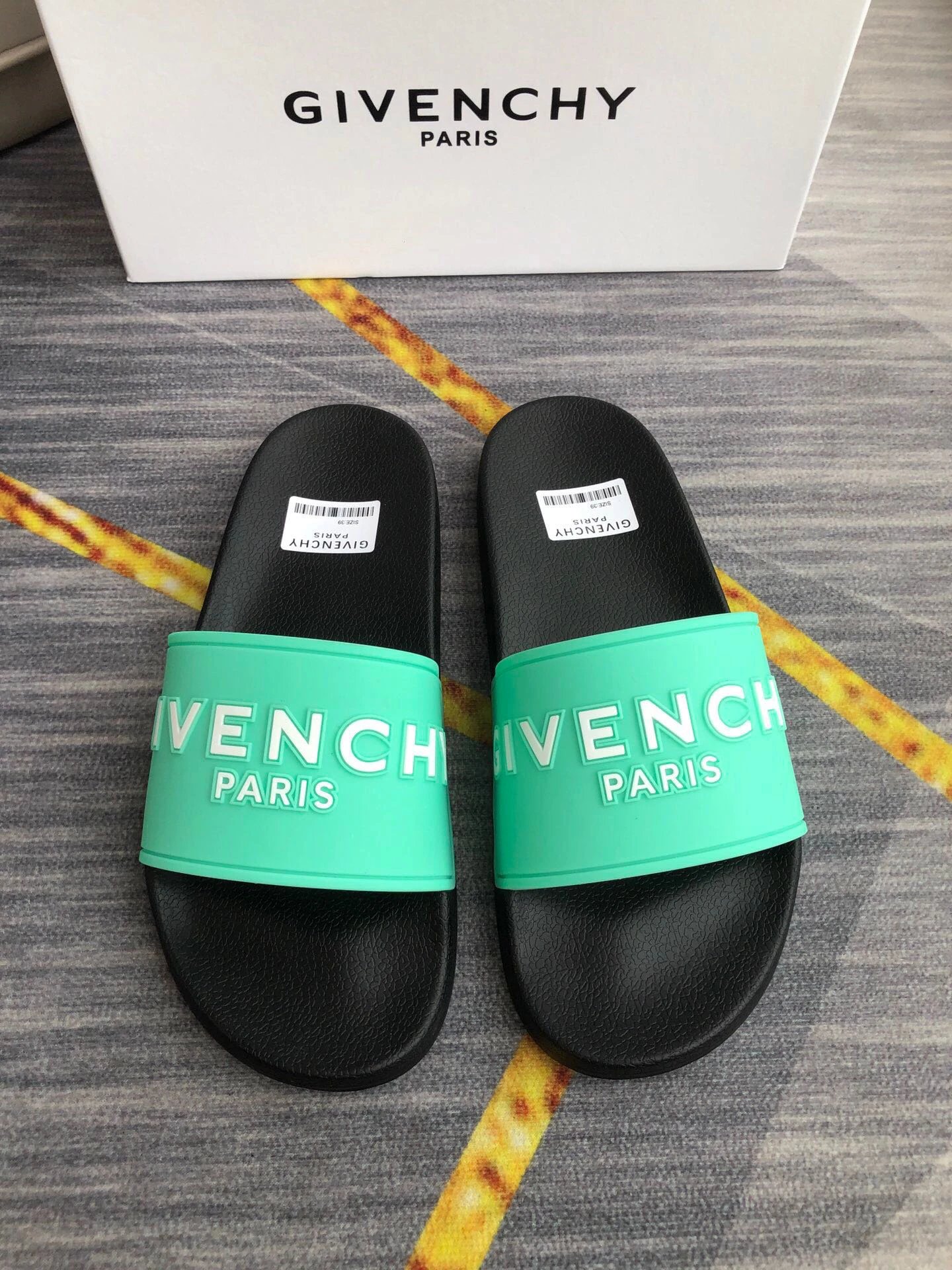 Givenchy Paris Streetwear Brand Mint Green Slides