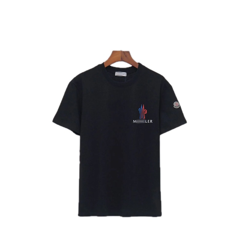 Moncler Gradient Print Casual Style Black T-Shirt