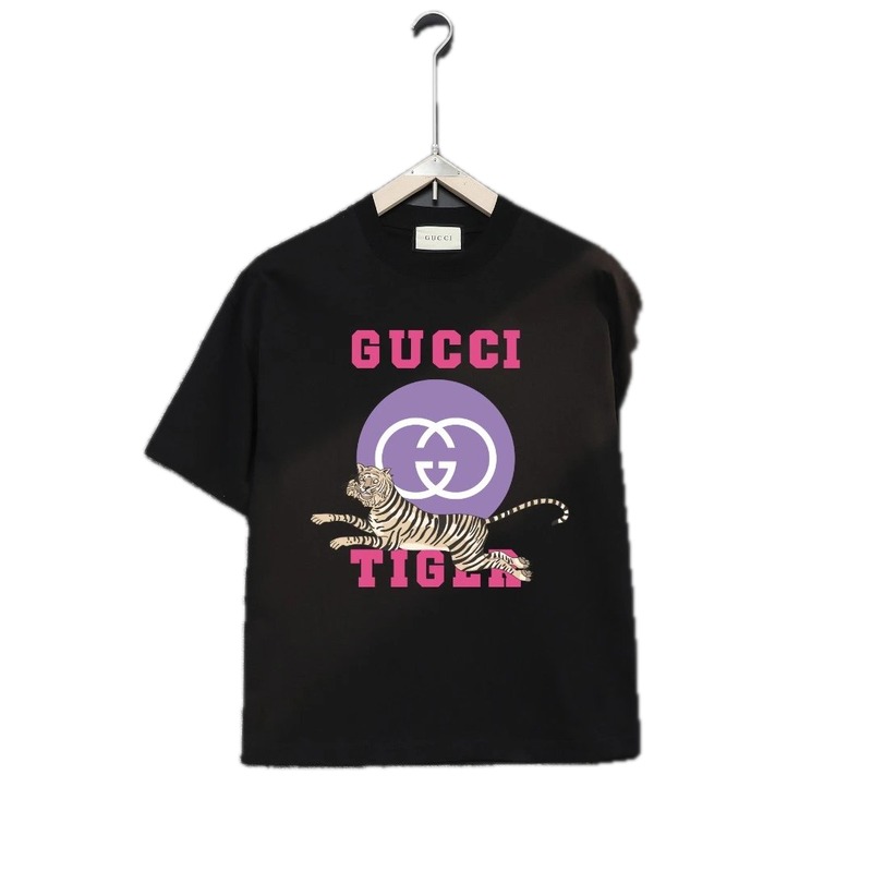 Gucci Tiger Print Trendy Black T-shirt