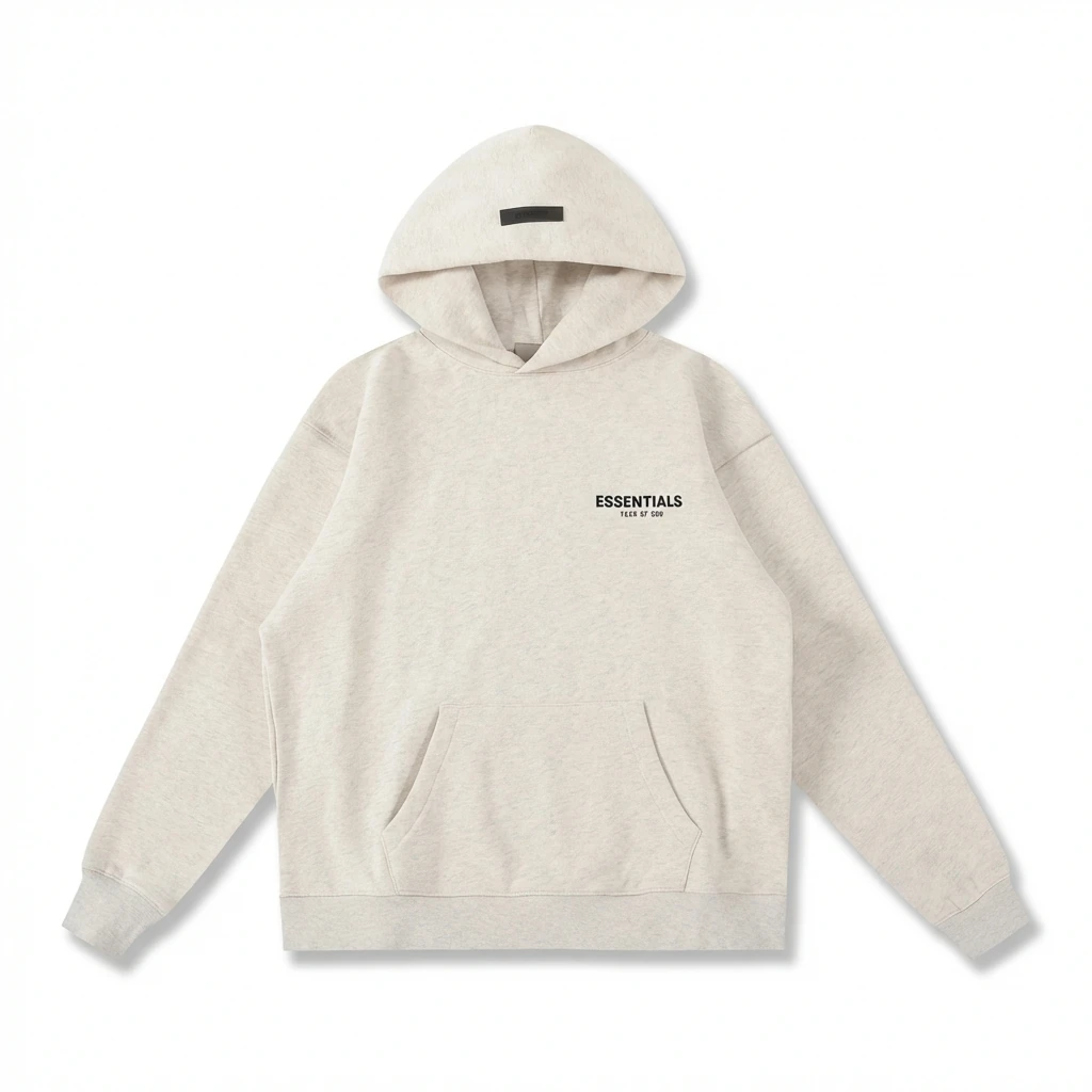 ESSENTIALS minimalist light beige hoodie
