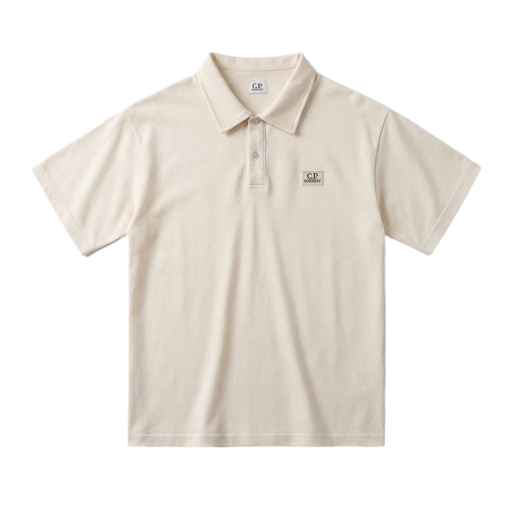 C.P. Basic Style Simple and Elegant Beige Polo Shirt