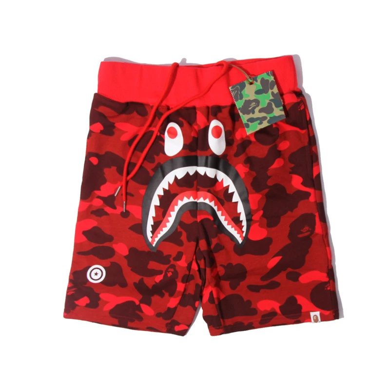 Bape Shark Red Camouflage Shorts
