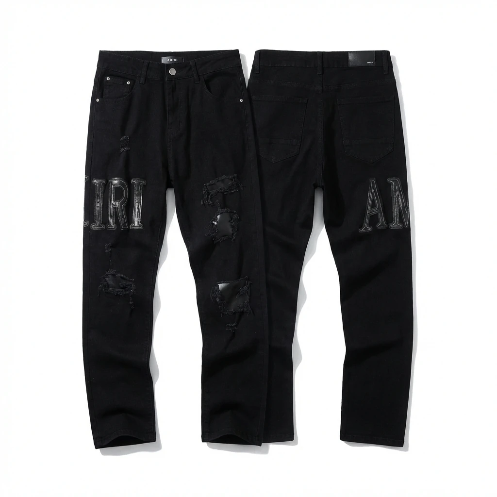 AMIRI Trendy Black Jeans with Holes