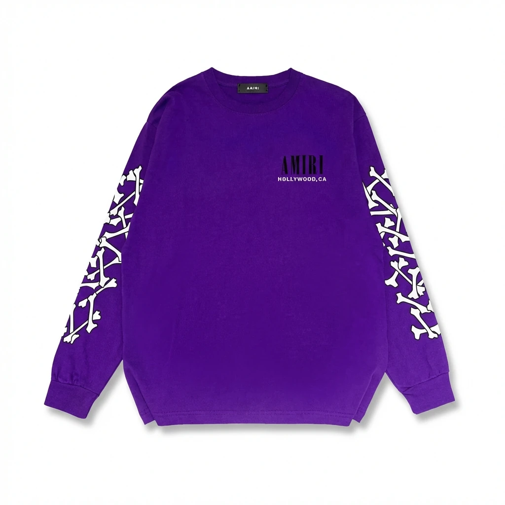 AMIRI purple sweatshirt with bone print