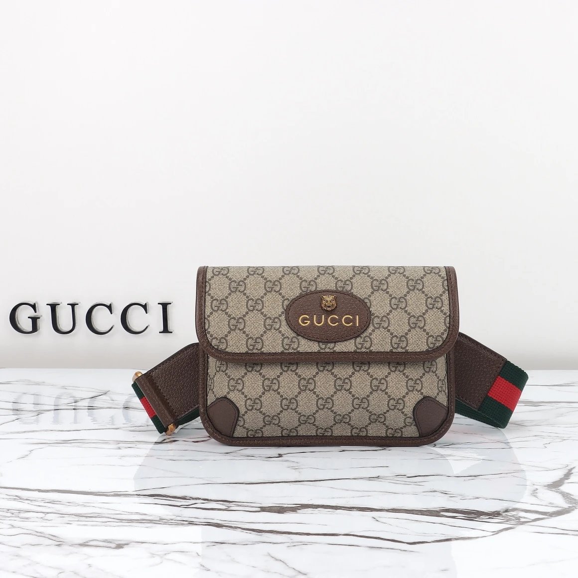 Shoulder Bag by Gucci with Beige GG Flap Shoulder Bag