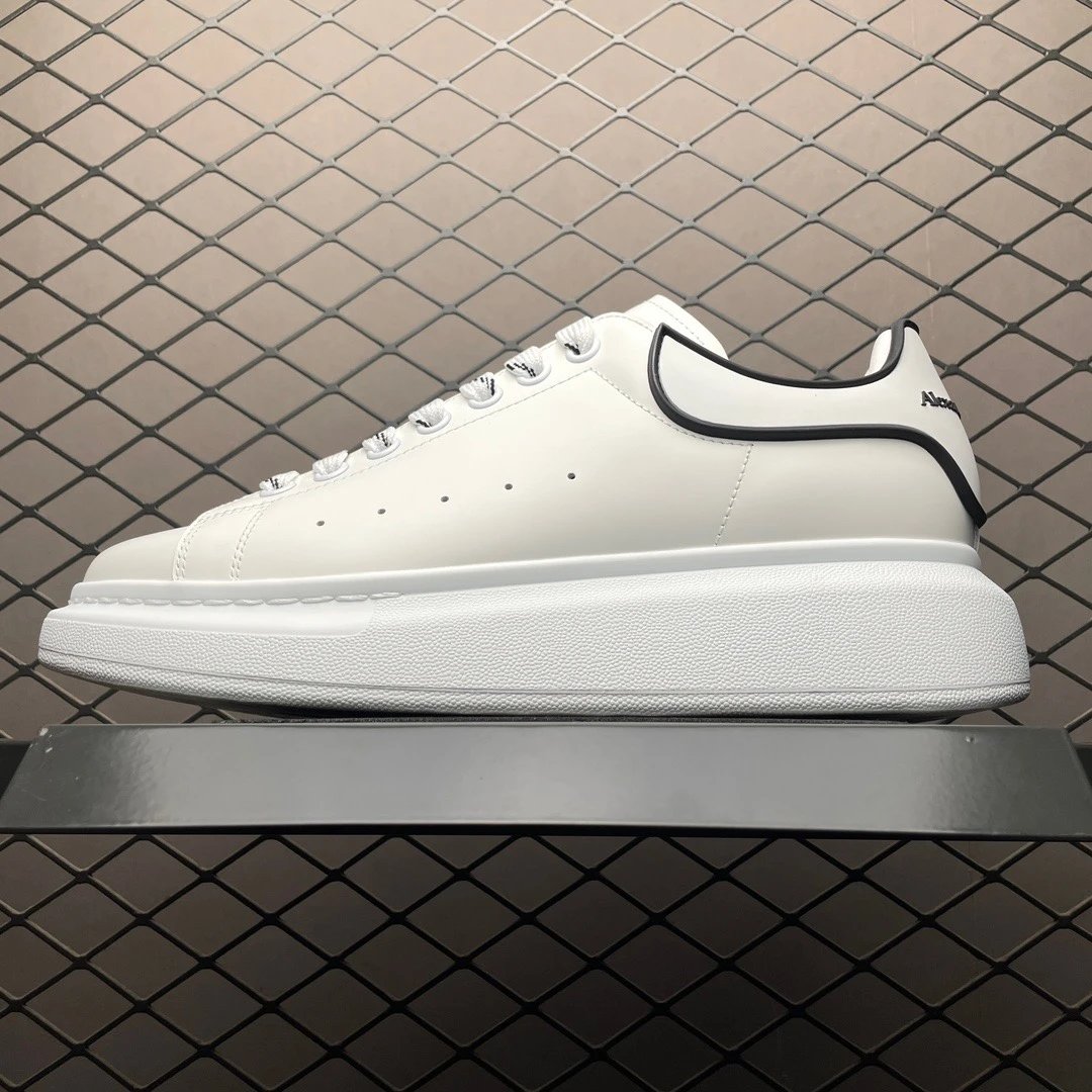 McQueen Oversized Sneakers in White and Black, Finished with Statement Proportions