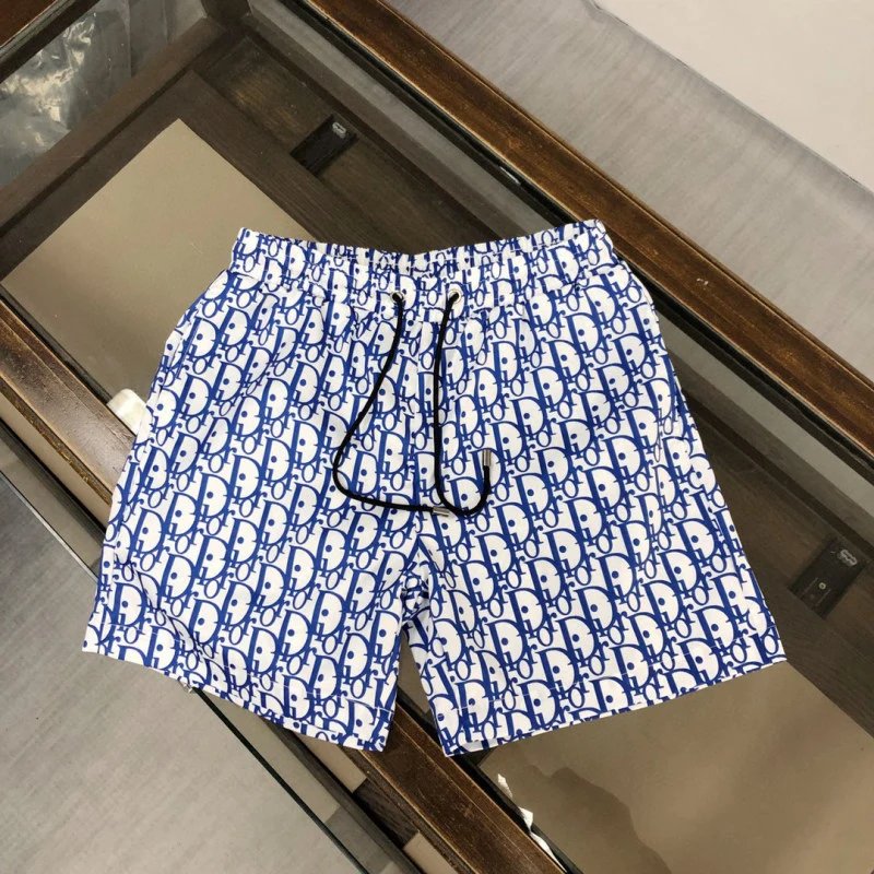 Dior Oblique Collection Casual Style Blue and White Shorts