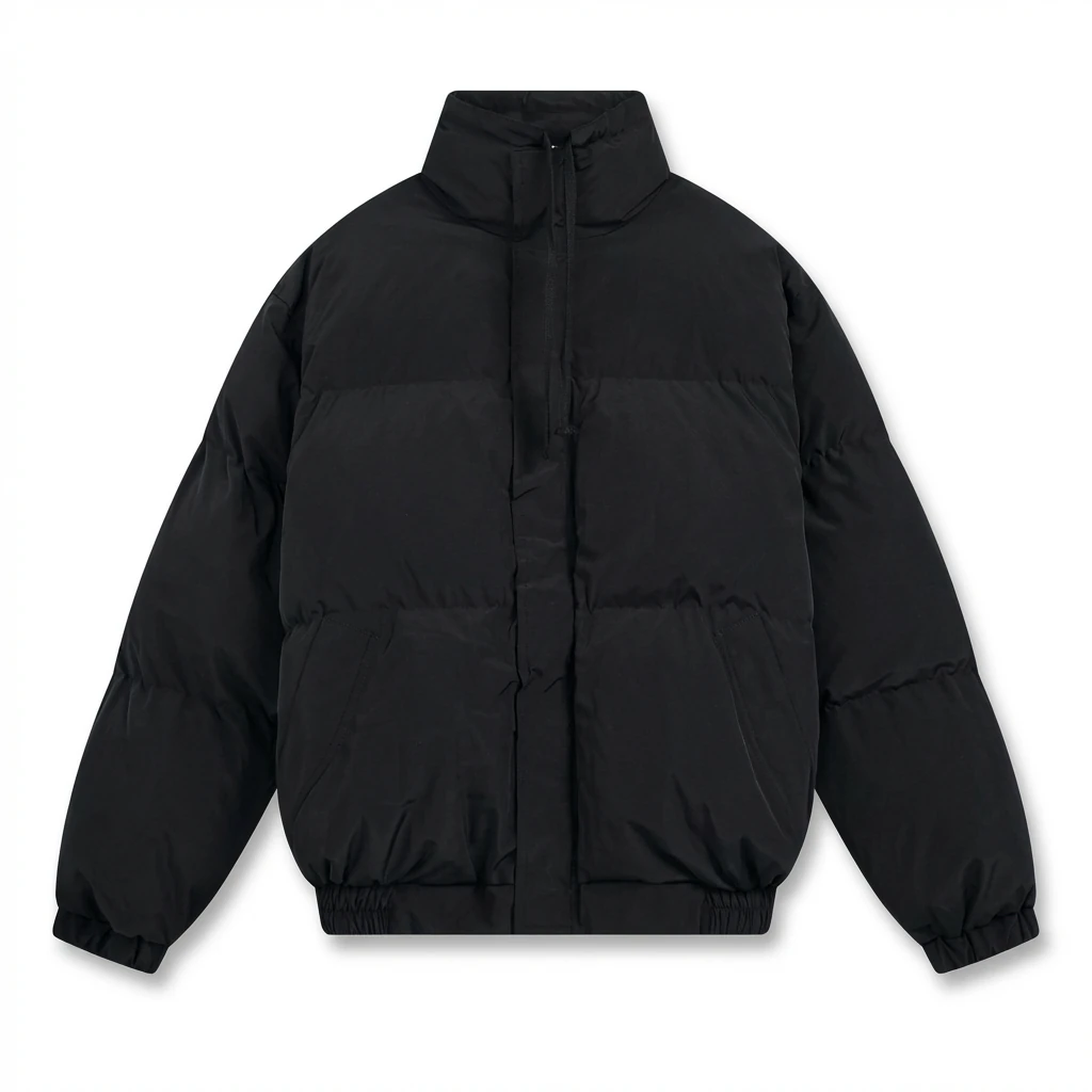 ESSENTIALS minimalist style black cotton-padded jacket