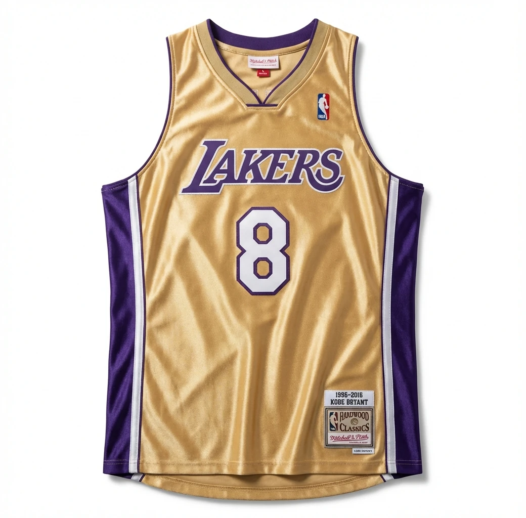 The retro gold and purple jersey of the Kobe Lakers.