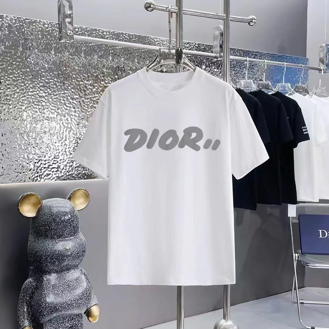 Dior Logo Printed Casual White T-shirt