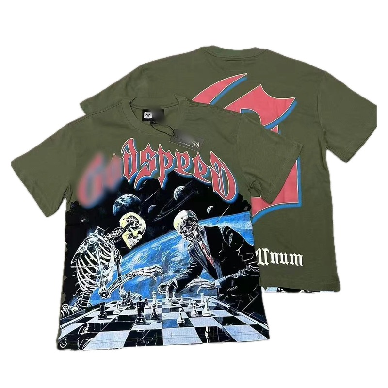 Godspeed Skull Duel Dark Style Army Green T-Shirt