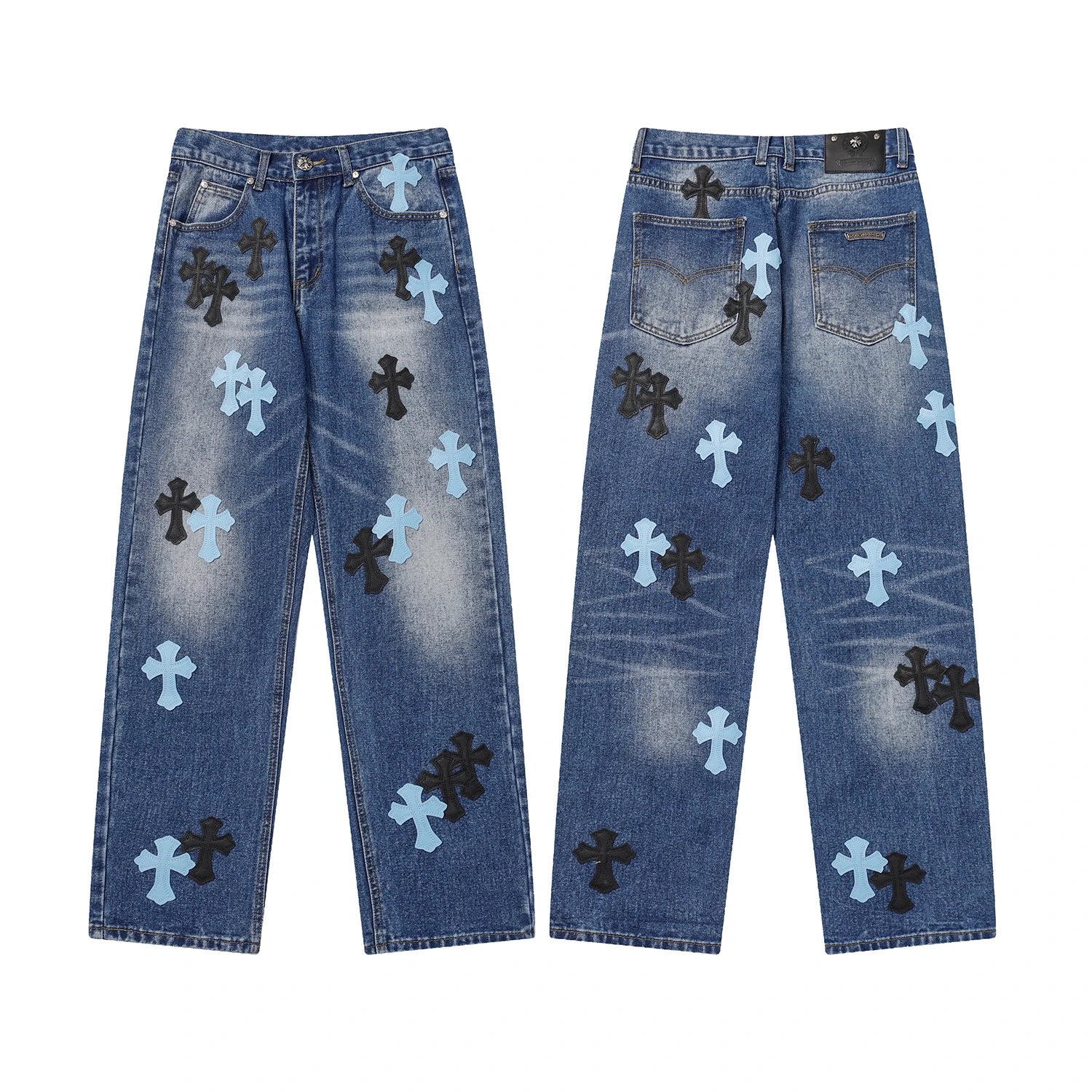 Chrome Hearts Monogram Graphic jeans Light Denim Jeans for Casual Outfits