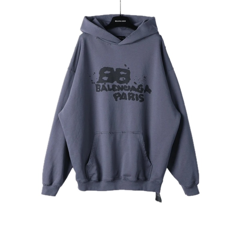 Balenciaga retro-style grey hoodie