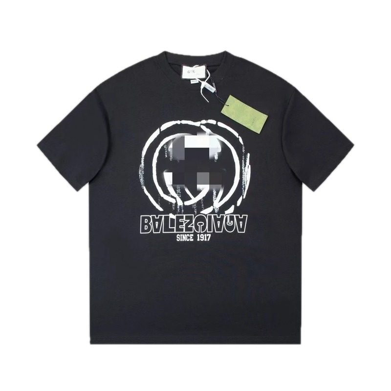 Balenciaga Graffiti Street Style Black T-Shirt