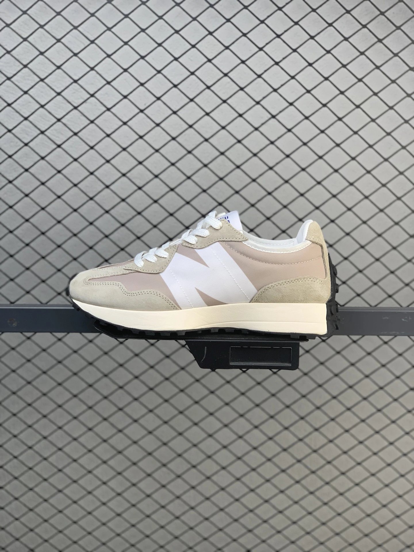 New Balance Beige Retro Runners Featuring Sport Panel Mix