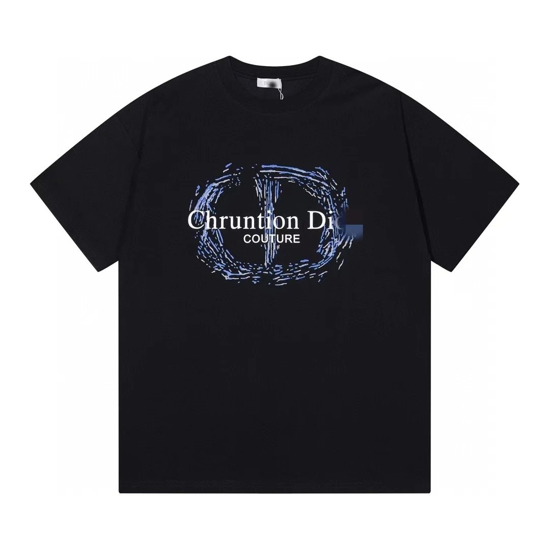 Dior Haute Couture Graffiti-style Black Short-sleeve T-shirt
