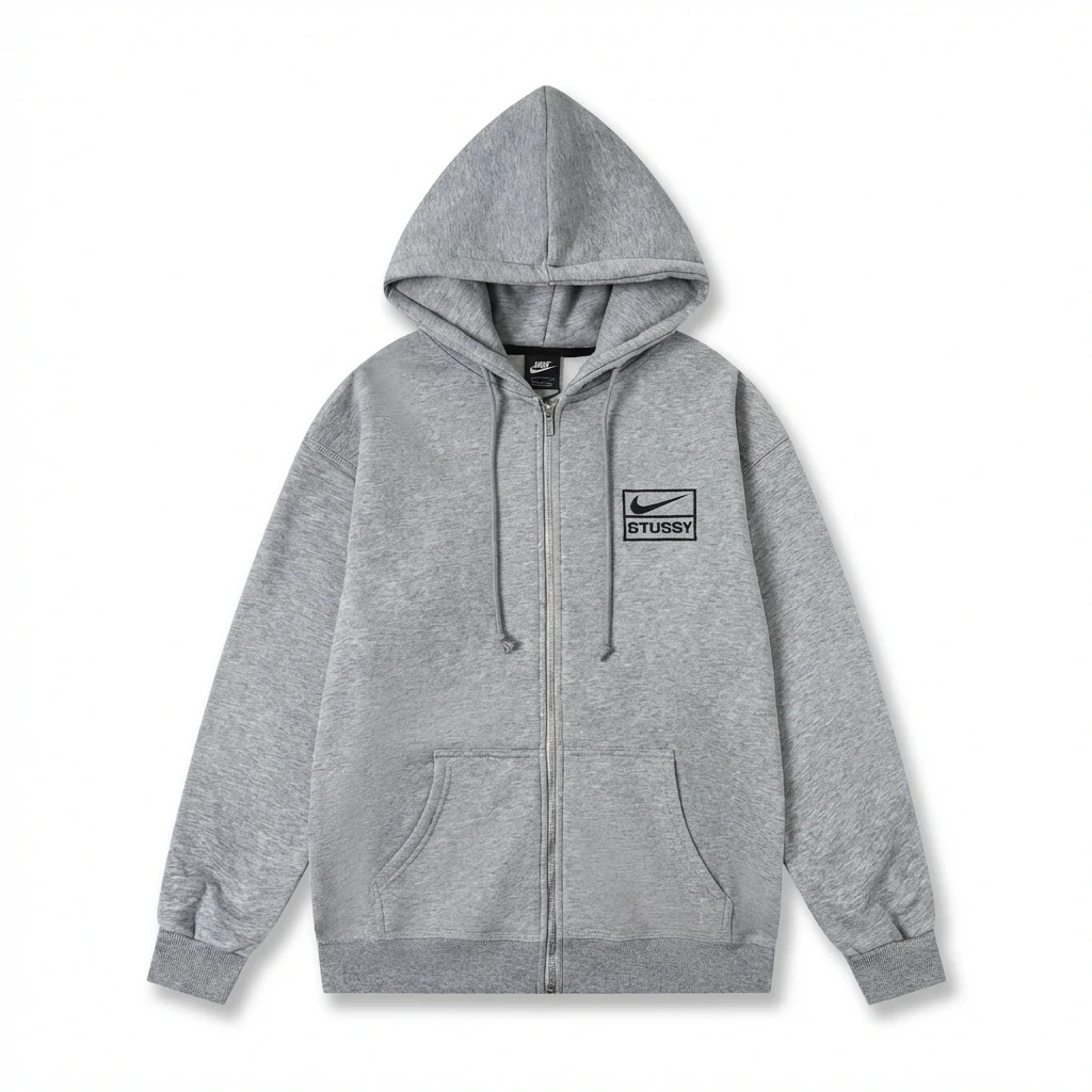 Stussy co-branded grey hoodie