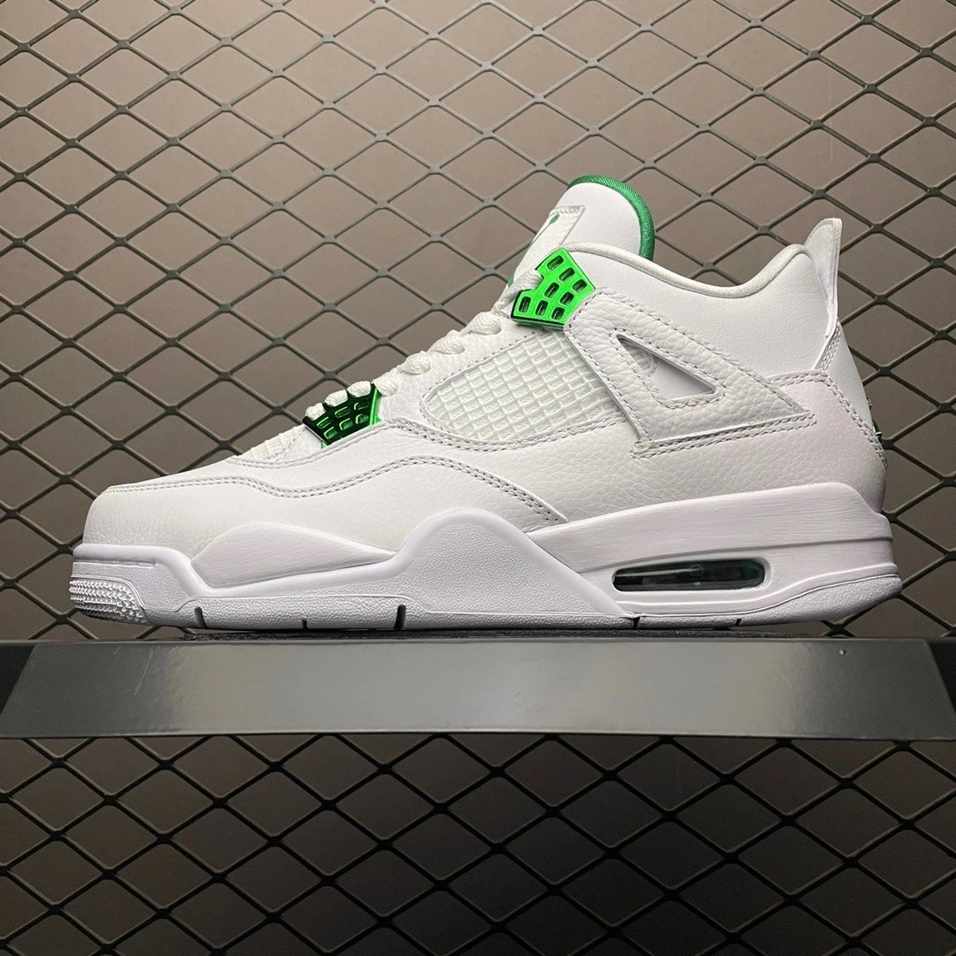 Jordan Basketball High-Tops in White and Green, Finished with Perforated Toe