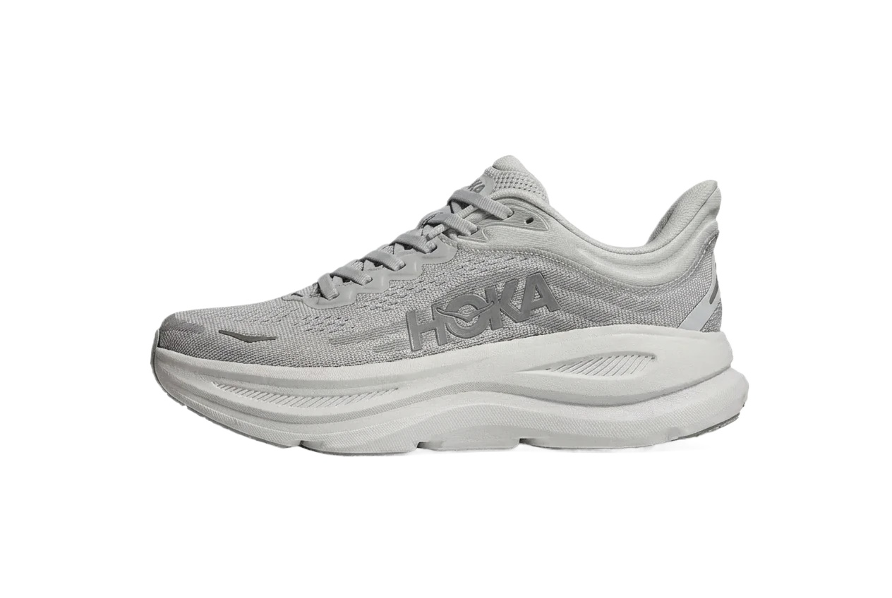 HOKA Trendy Gray-White Athletic Shoes