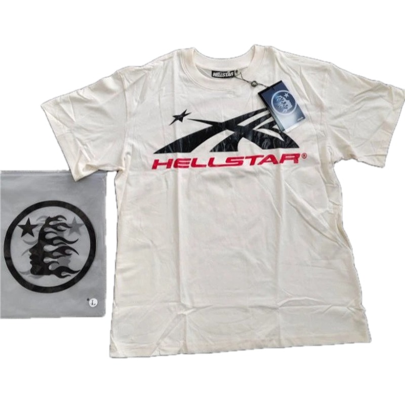 Hellstar Classic Print Street Style Off-white T-Shirt