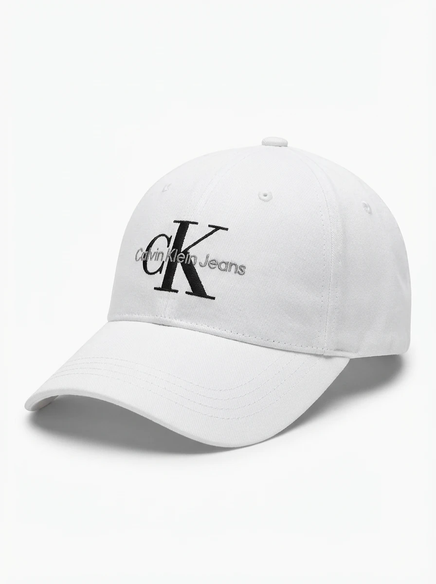 Calvin Klein minimalist style white baseball cap