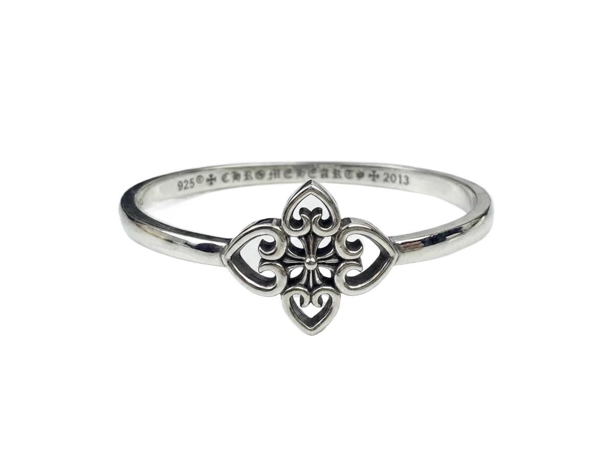 Chrome Hearts Cross Flower Vintage Silver Ring