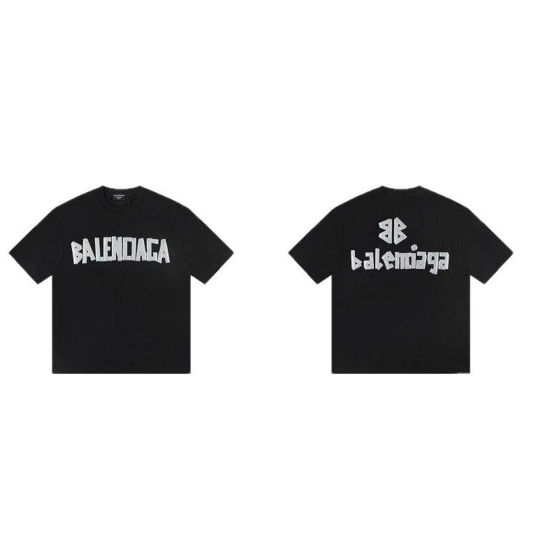 Balenciaga Letter Print Street Style Black T-Shirt