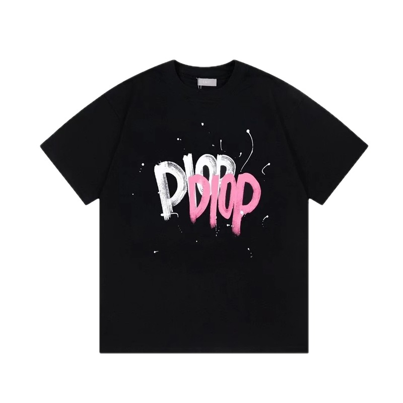 Dior Graffiti Trend Style Black Short-sleeve T-shirt
