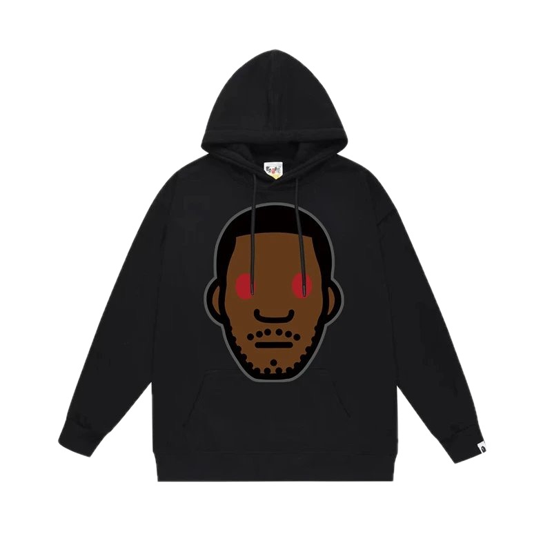Bape cartoon-style black hoodie