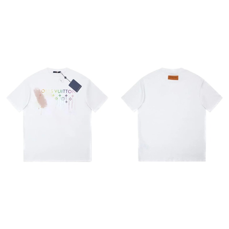 Louis Vuitton Iridescent Print Trendy White T-Shirt