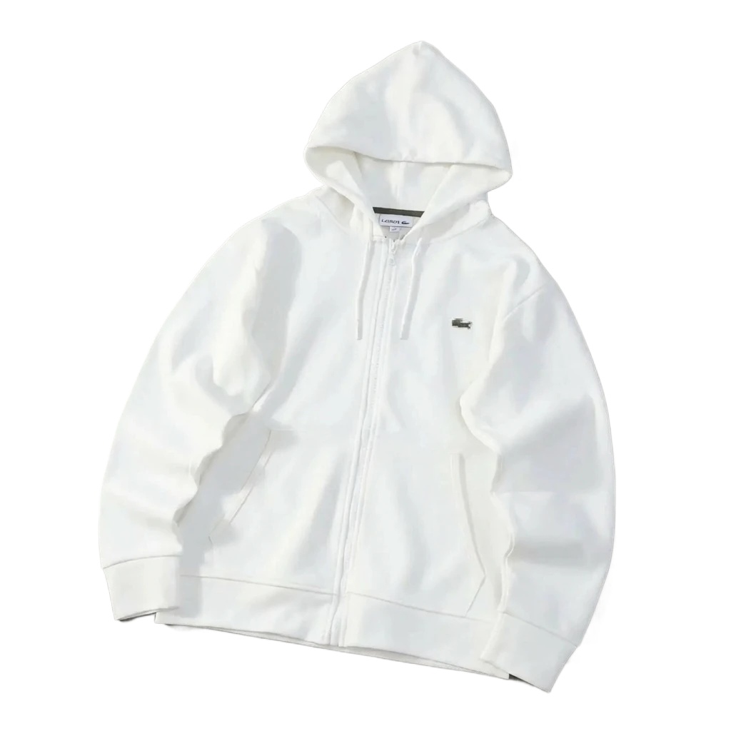 Lacoste simple-style white hoodie