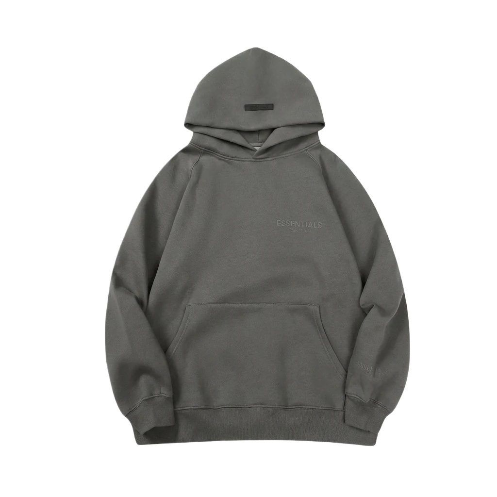 ESSENTIALS minimalist style grey hoodie