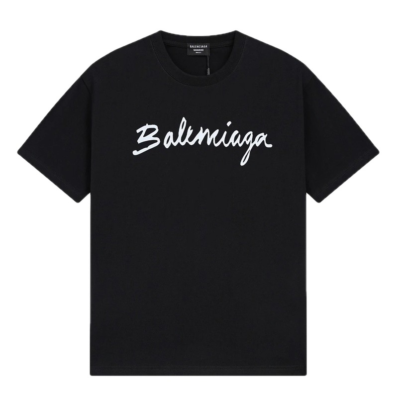 Balenciaga Handwritten Trendy Style Black T-shirt