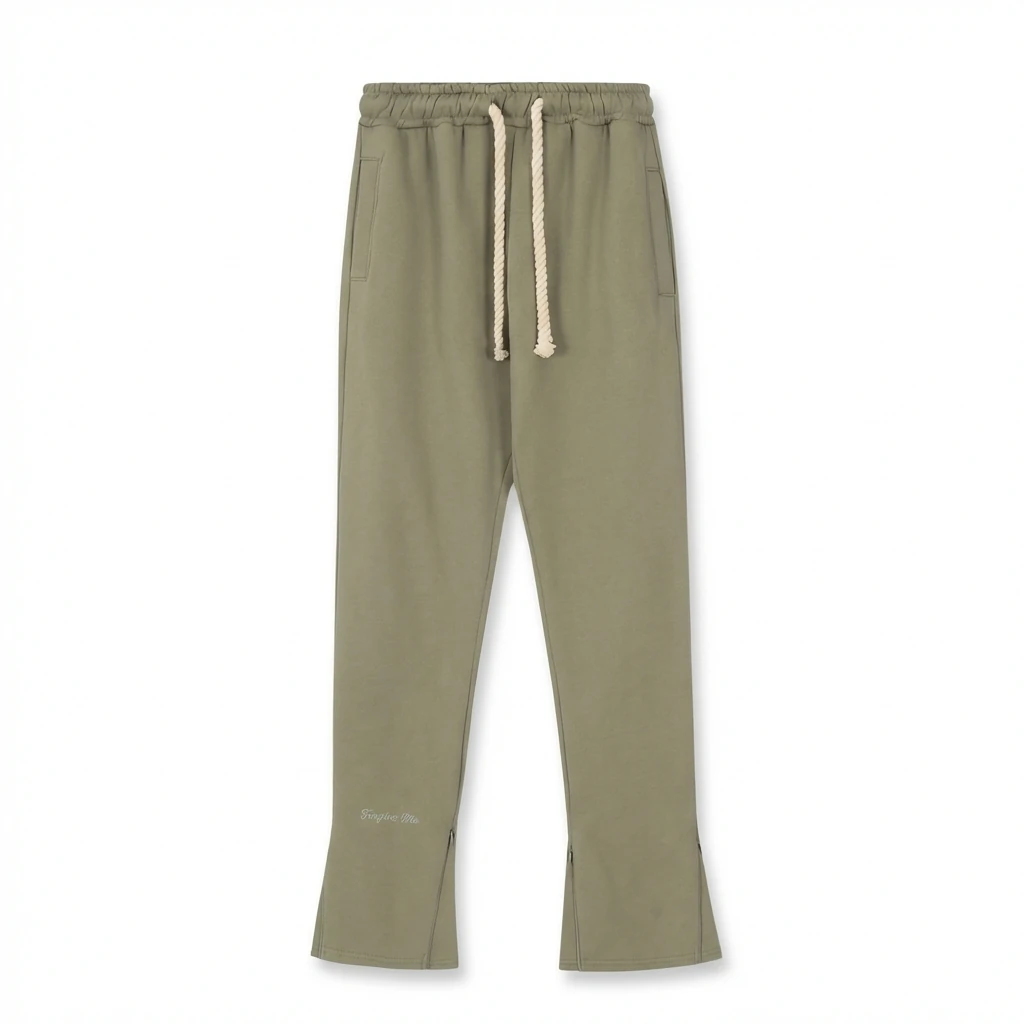 SynaWorld casual style olive green trousers