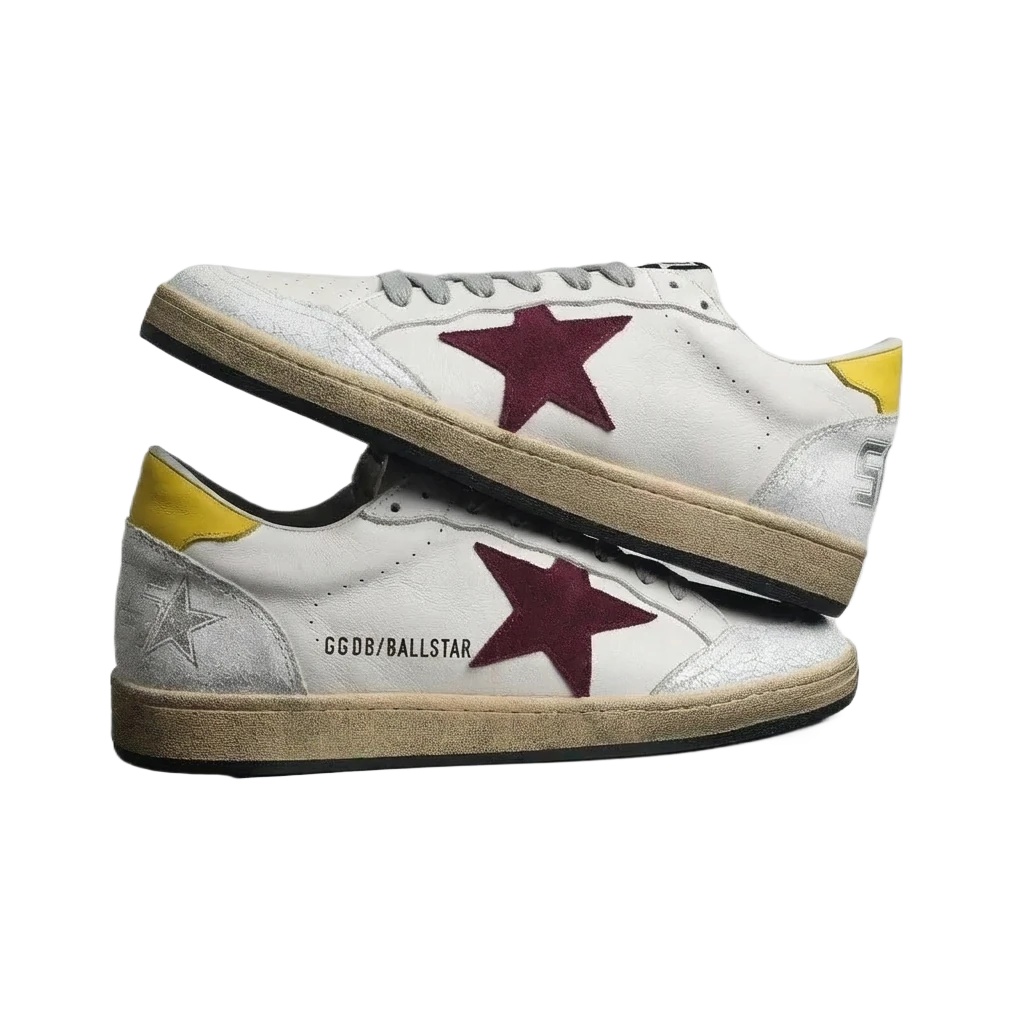 Golden Goose Ballstar retro-style white shoes