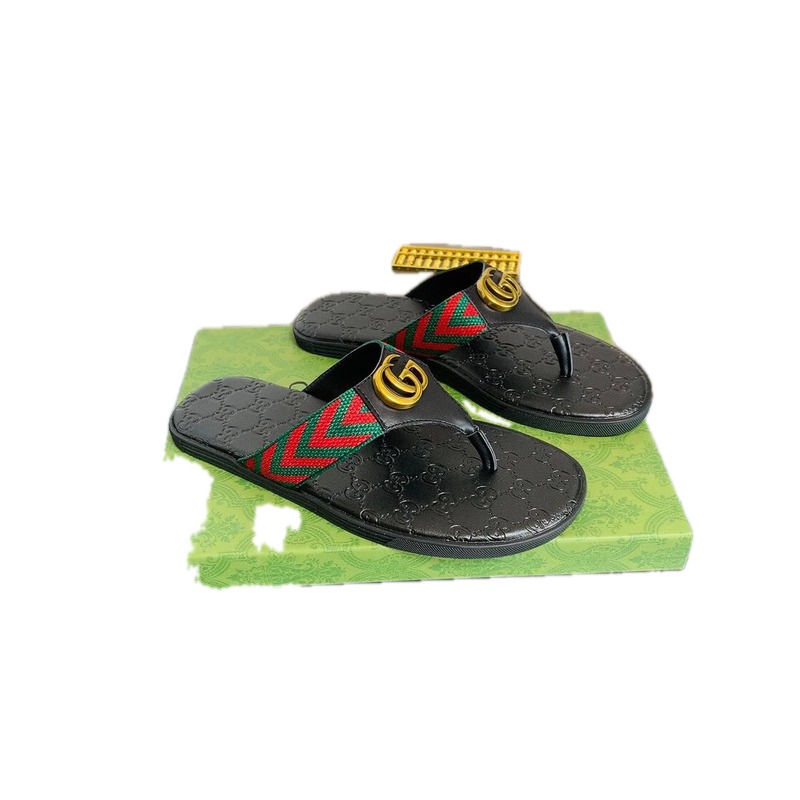 Gucci Double G Vintage Black Flip-Flops