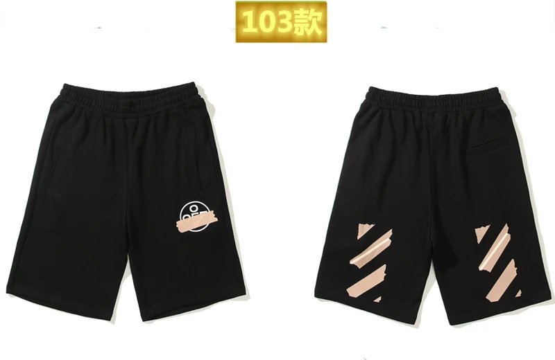 Off-White 103 Style Trendy Cool Black Shorts