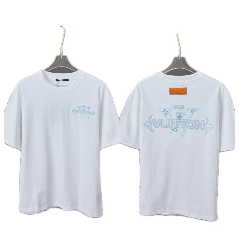 Louis Vuitton Embroidered Trendy-style White T-Shirt