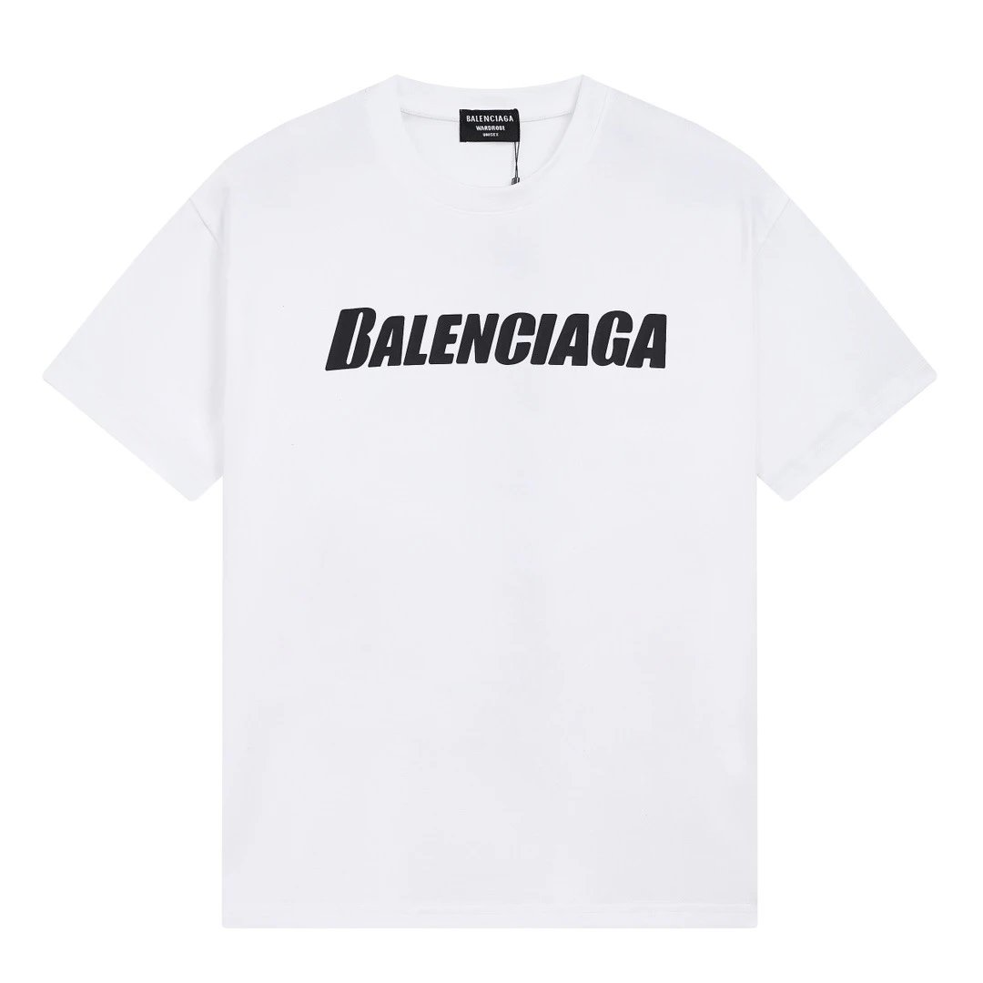 Balenciaga Letter Print Trendy White T-Shirt