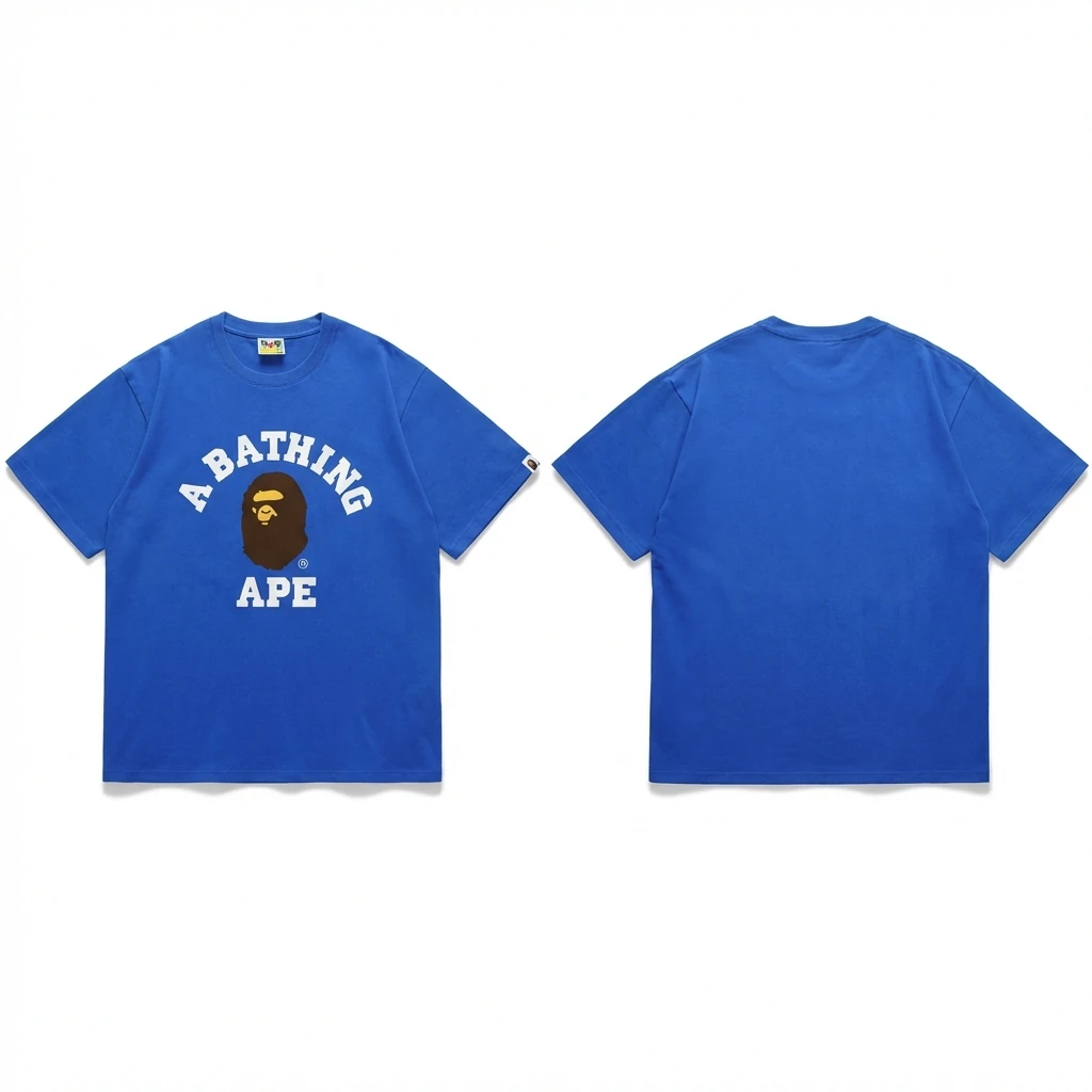 Bape Ape Head Simple Style Blue T-shirt