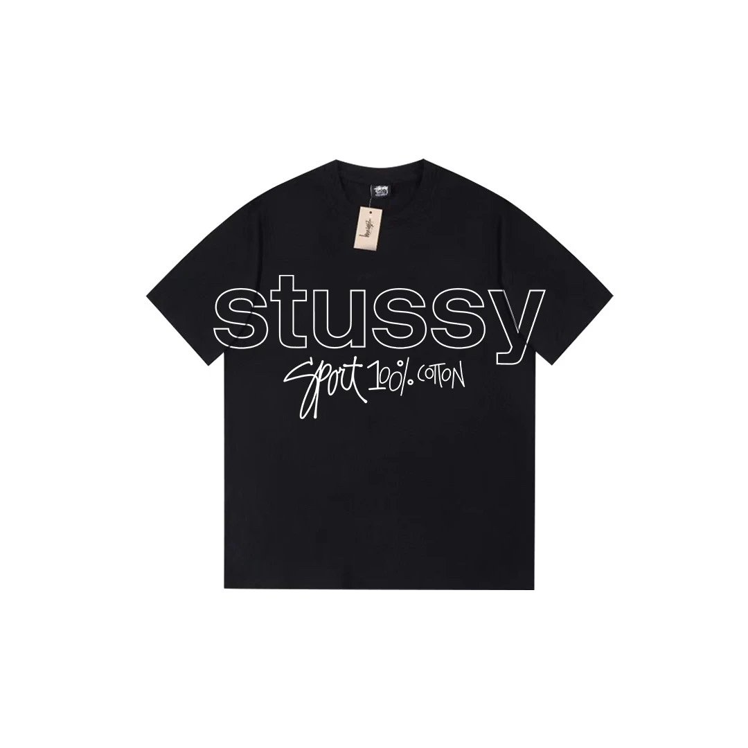 Stussy Premium Style Graphic T-shirt Black White Stussy for Resort Outfits
