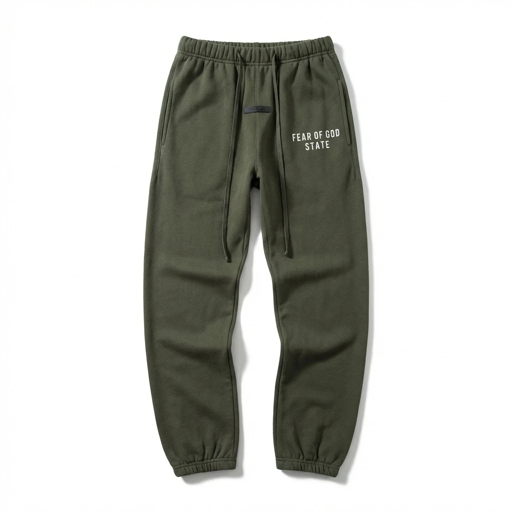 ESSENTIALS Minimalist Style Military Green Sweatpants