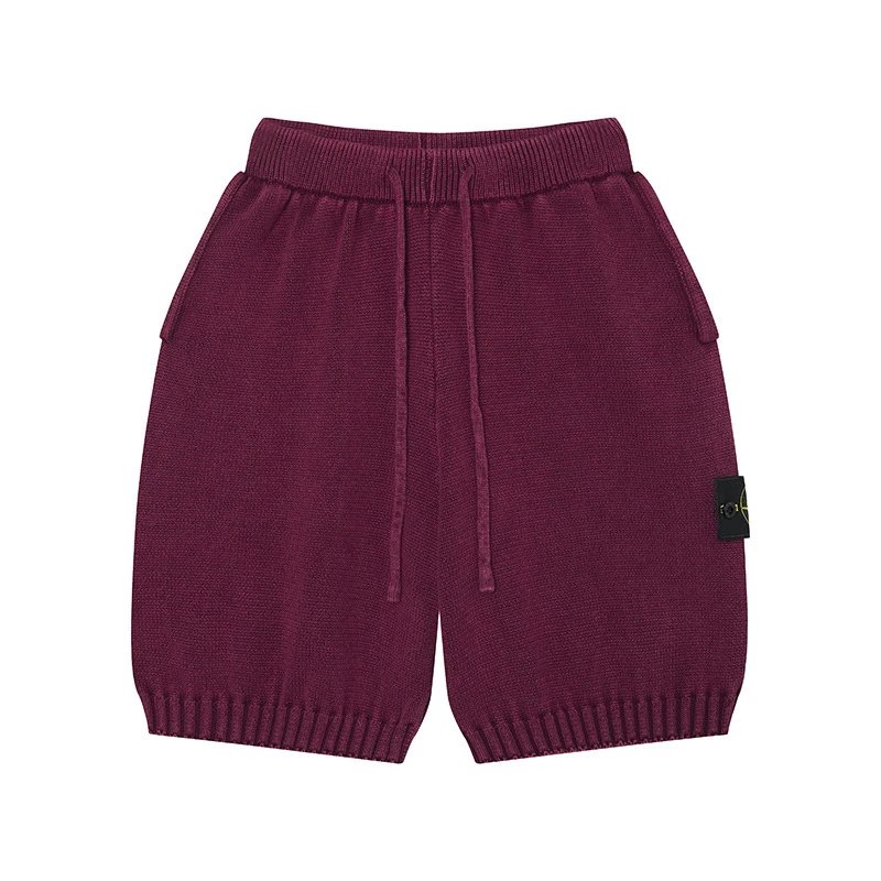 Stone Island Knit Casual Style Burgundy Shorts