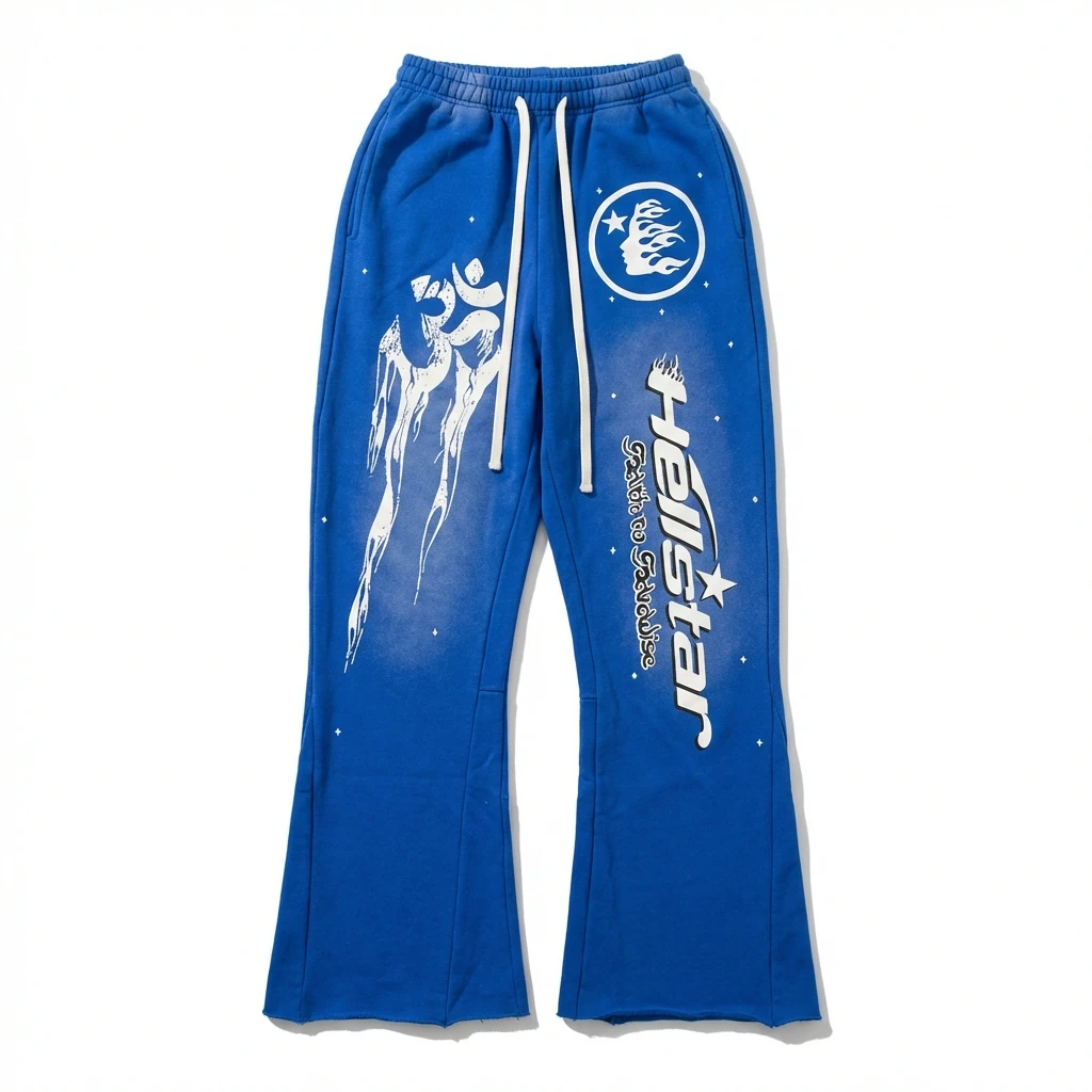 Hellstar Trendy Blue Casual Pants