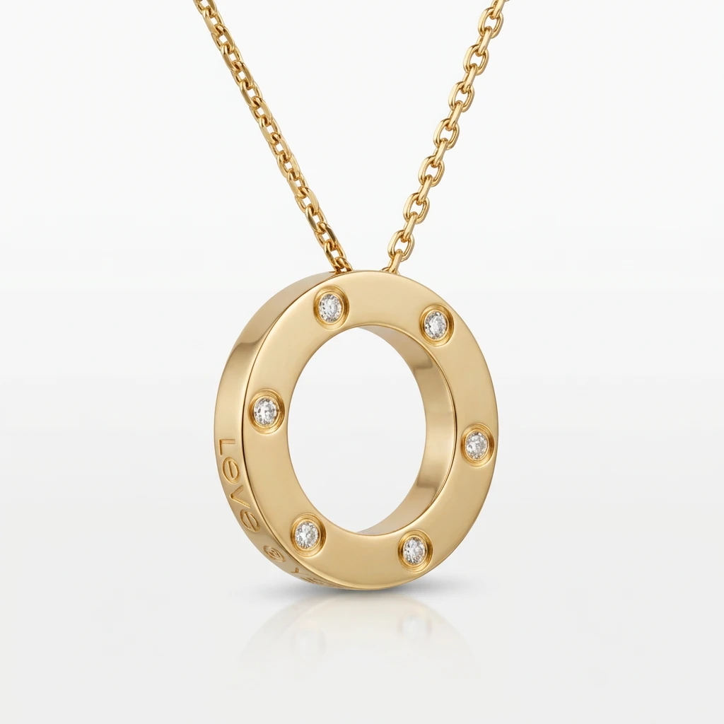 Cartier LOVE series gold necklace