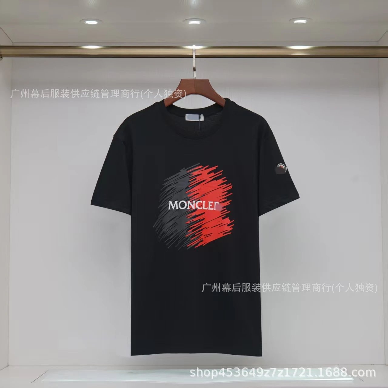 Moncler Printed Trendy Style Black Short-sleeve T-shirt