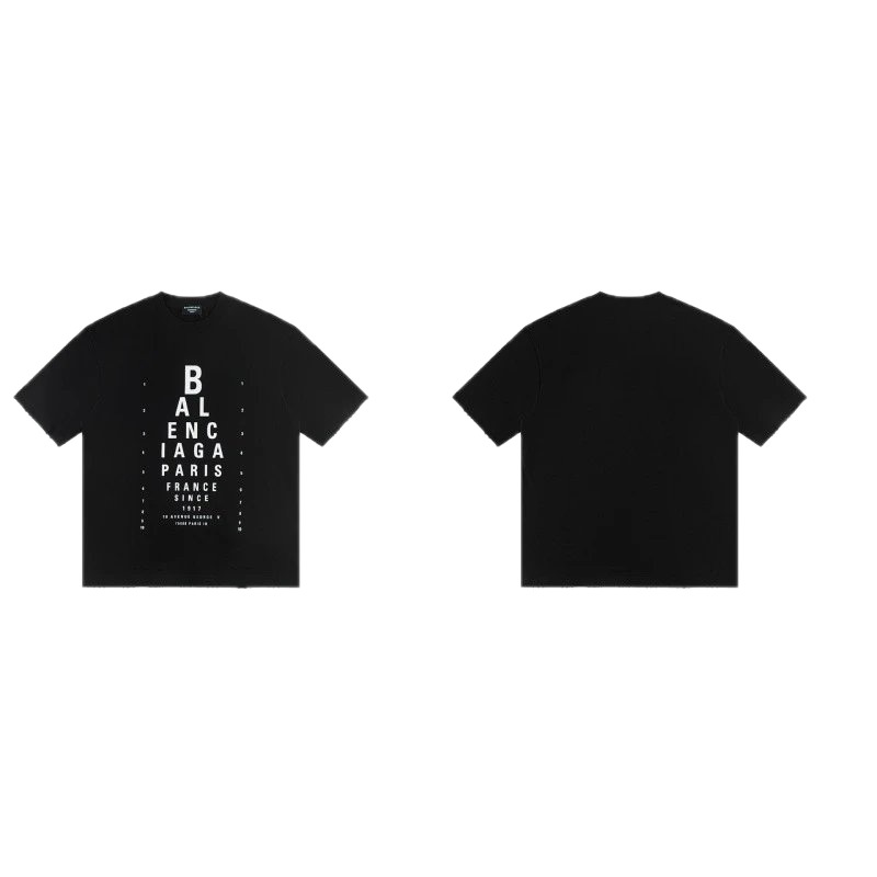 Balenciaga Letter Print Street Style Black T-Shirt